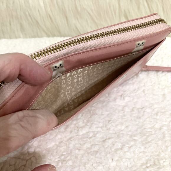KATE SPADE Daycation Pink PAINTERLY OWL Zip Around NEDA Wallet - Picture 6 of 13